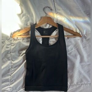 Black workout racer back tank top